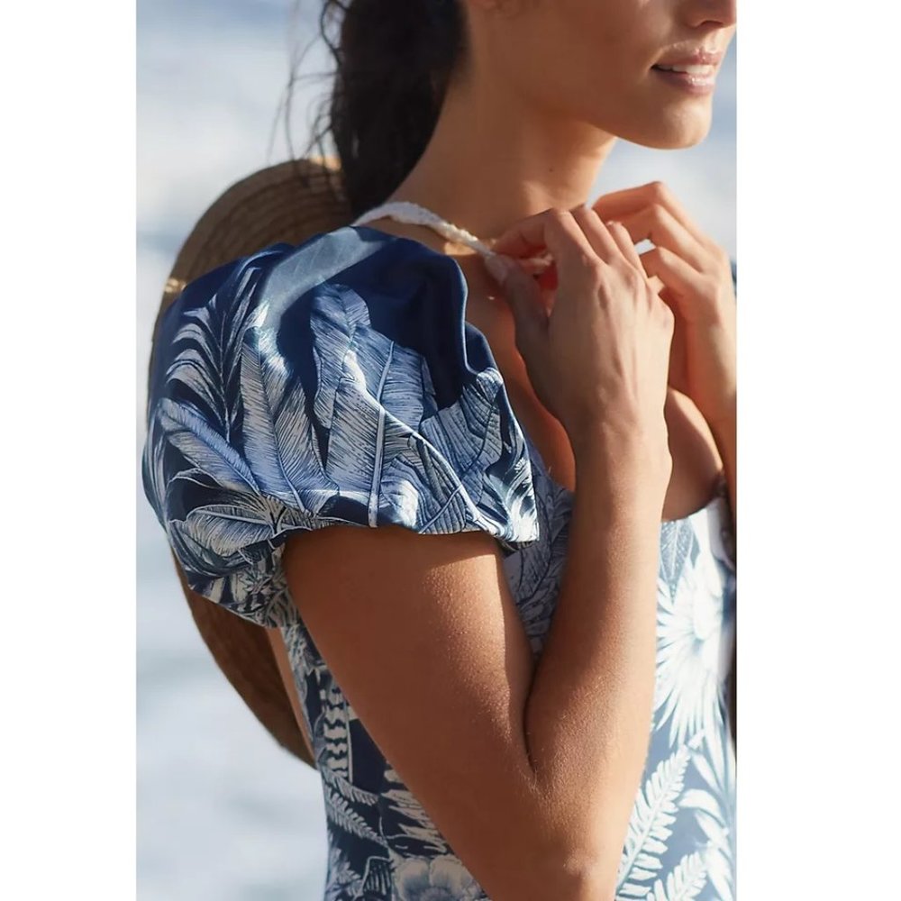 Anthropologie Agua Bendita Palma Puff-Sleeved One-Piece Swimsuit NWT - Picture 3 of 7